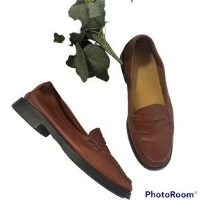 G.H. Bass & Co. Catherine Weejuns Brown Comfort Leather Loafers Shoes 7.5 W
